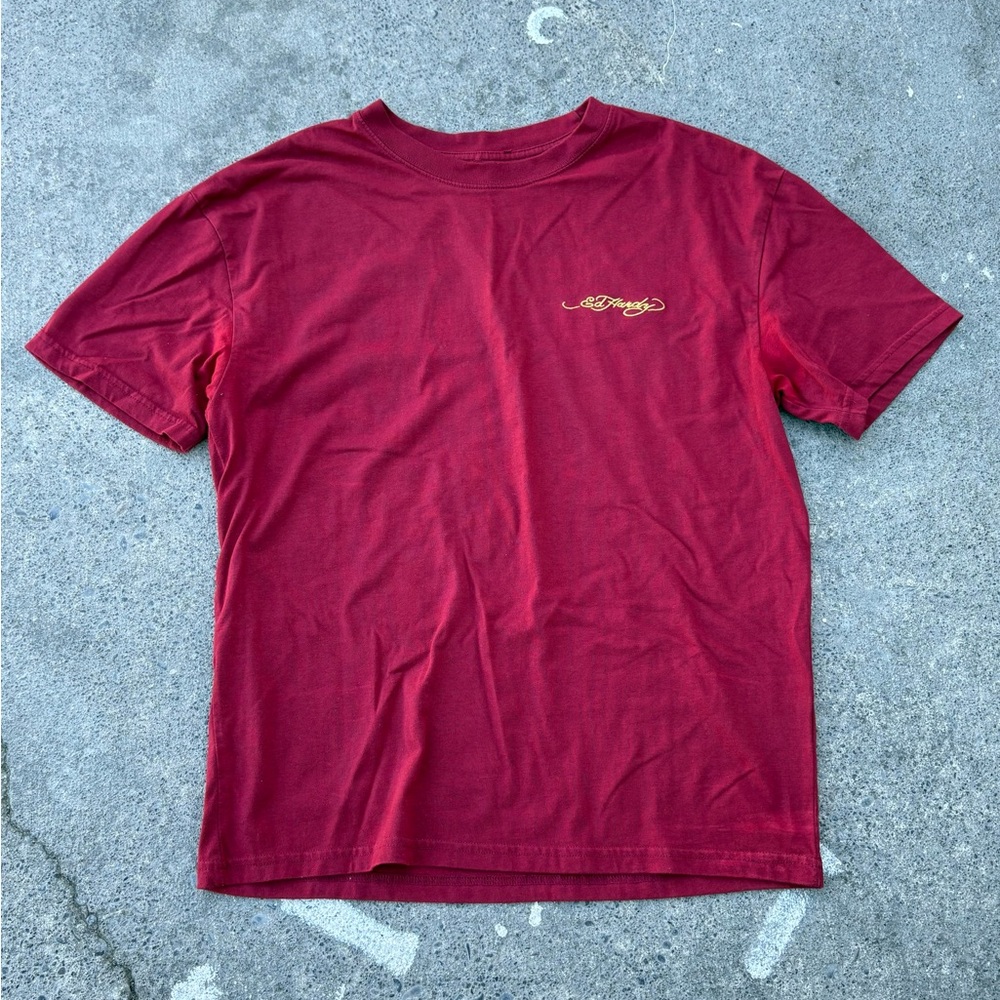 Ed Hardy Maroon Short Sleeve Tee